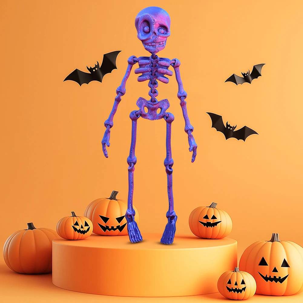 ثلاثية الأبعاد مطبوعة Hallowmas الإبداعية البسيطة الإنسان الهيكل العظمي مغناطيس الثلاجة متعة Poseable القوطي الهيكل العظمي مغناطيس الثلاجة هالوين الديكور