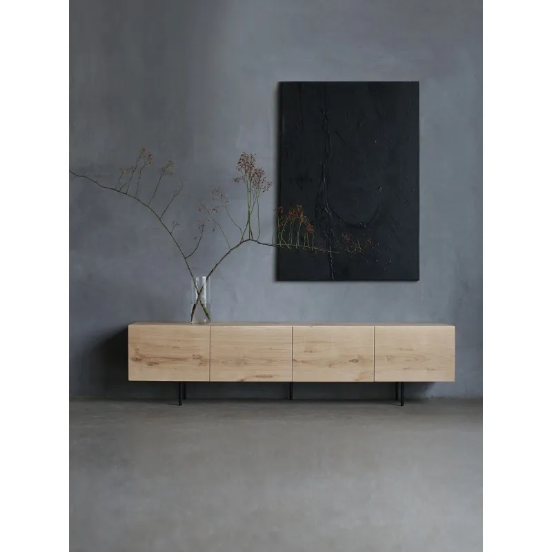 Wabi Sandy Modern Simple Japanese Furniture Log White Oak TV Cabinet