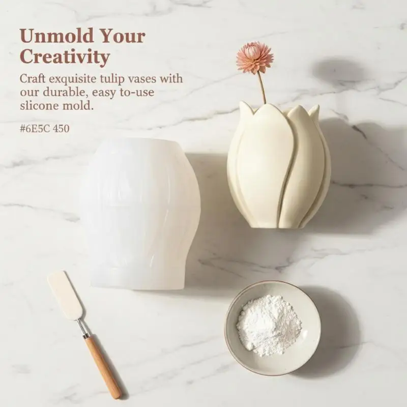 3D Flower Pots Silicone Mold For Making DIY Flower Bud Pots/Scented Candle Jar Decorative Ornaments, Floral Gifts & Home Decor