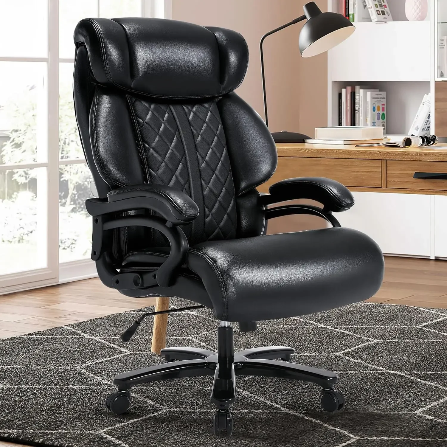 

Большое и высокое офисное кресло объемом 500 фунтов, эргономичное офисное кресло с поясничной опорой и моторизованной регулируемой подушкой безопасности, офис с толстой подкладкой