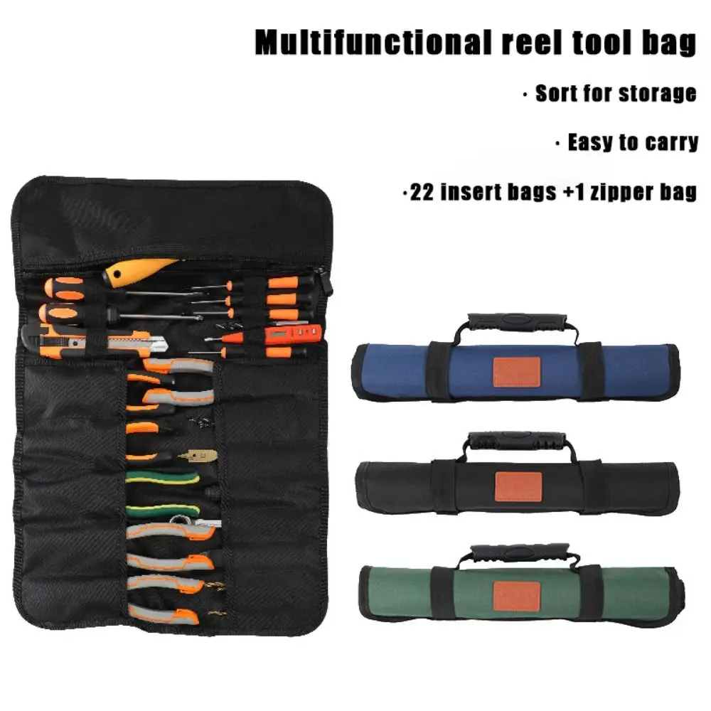 Elastische spoel Opvouwbare haspel Rollende gereedschapstas Aparte opslag Handtas Multifunctionele gereedschapskist Draagbare Oxford-stof