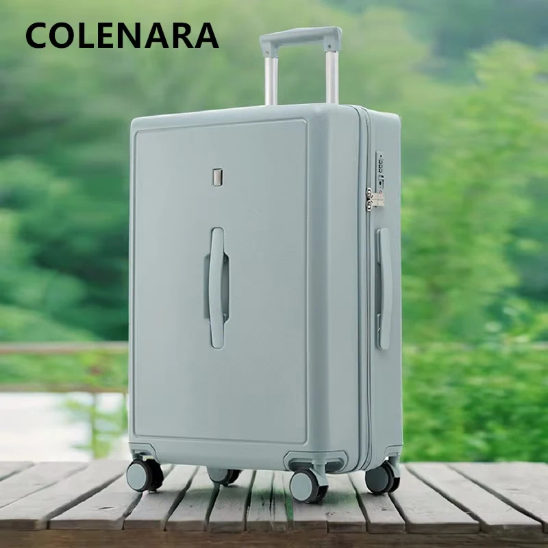 COLENARA Cabine Bagagem ABS + PC Boarding Case 20 "24" 26 "28 Polegada Grande Capacidade Trolley Caso Universal Roda Rolando Mala