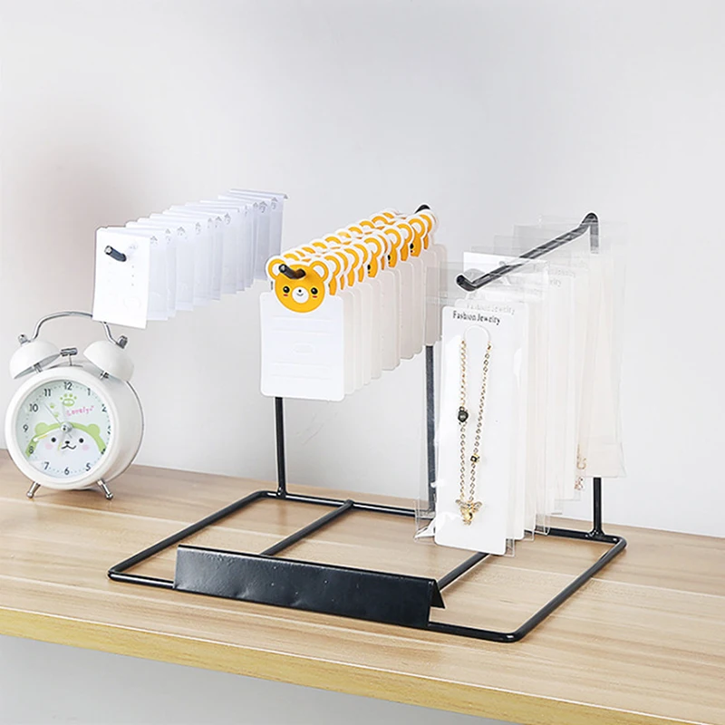 Iron Bracket Jewelry Display Rack Household Desktop Decoration Earrings Necklace Storage Headrope String Organizing Rack