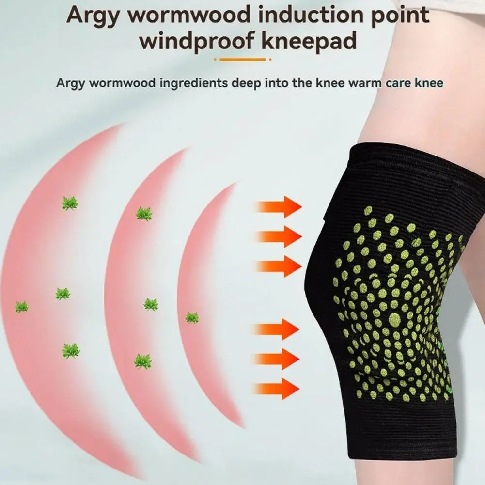 Mugwort Heating And Warming Knee Brace 1 Pair Self Massager Recovery Support Knee Injury Pads Knee Relief Heating C3C9