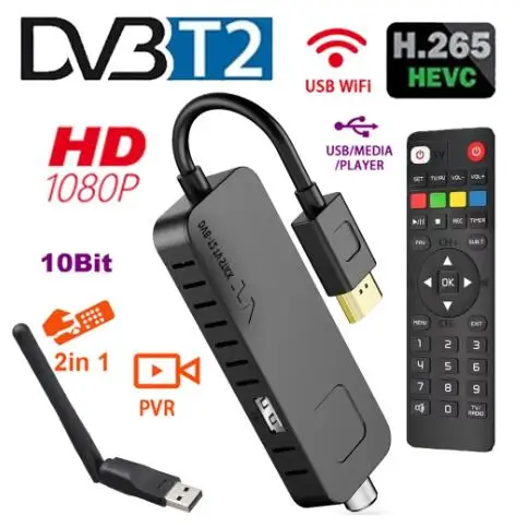 

New DVB-T2 DVB-C U3 Mini Digital TV Decoder Satellite TV Receiver HEVC H.265 EPG TV Tuner for Spain France Poland EU Countries