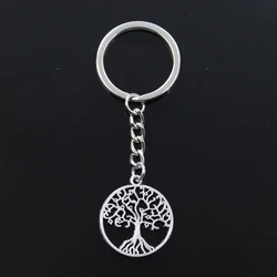New Keychain 29x26mm Life Tree Pendants DIY Men Car Key Chain Ring Holder Keyring Souvenir Jewelry Gift
