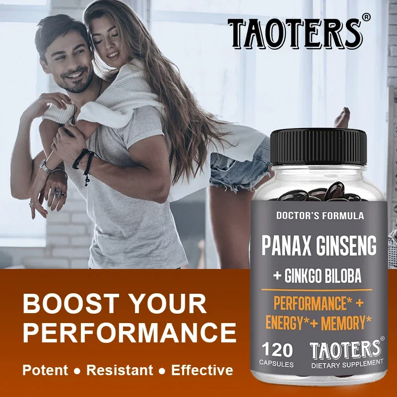 TAOTERS Korean Ginseng and Ginkgo Capsules promote strength endurance performance, high performance and focus