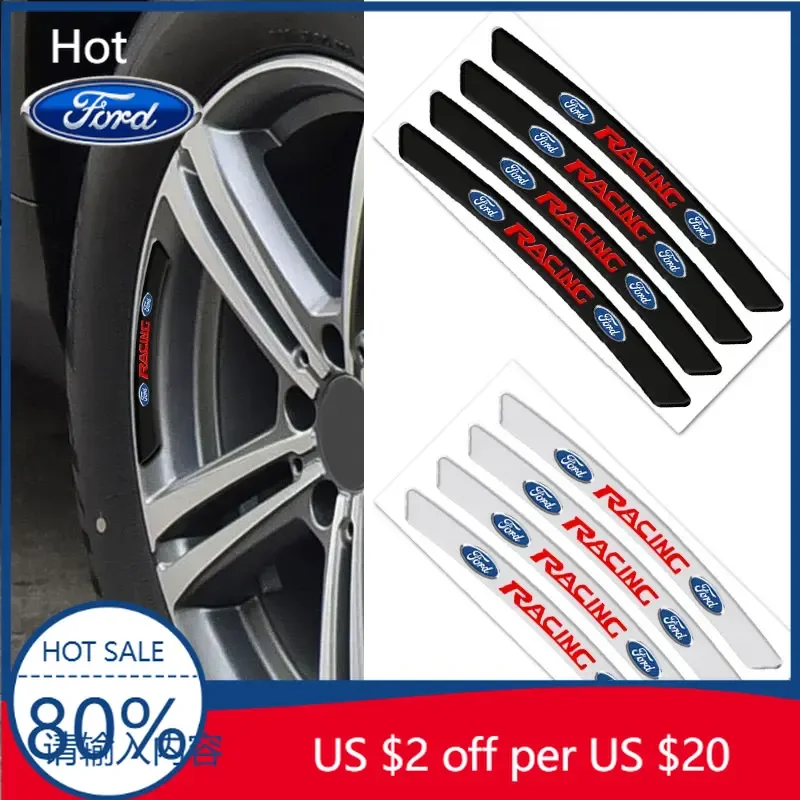 

Car Stickers 4pcs Car Tire Rims Carbon Fiber Stickers Wheel Eyebrow Sticker For Ford Focus Mondeo Kuga Fiesta MK7 Escort Explore