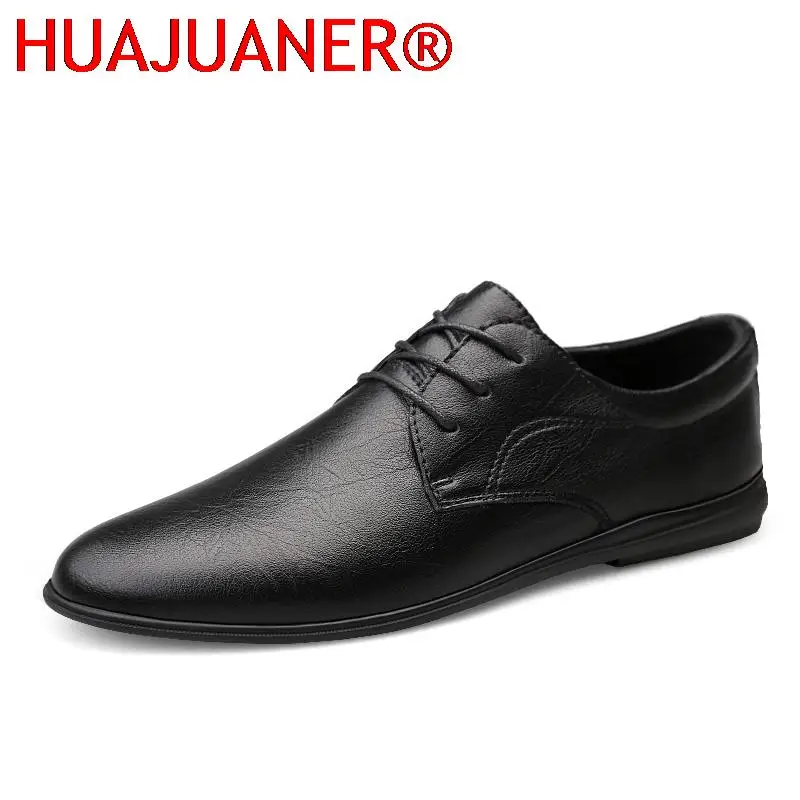 Formal Dress Oxford Shoes For Men Retro Mens Business Shoes Casual Leather Flats Male Non-Slip Office Derby Footwear Handmade