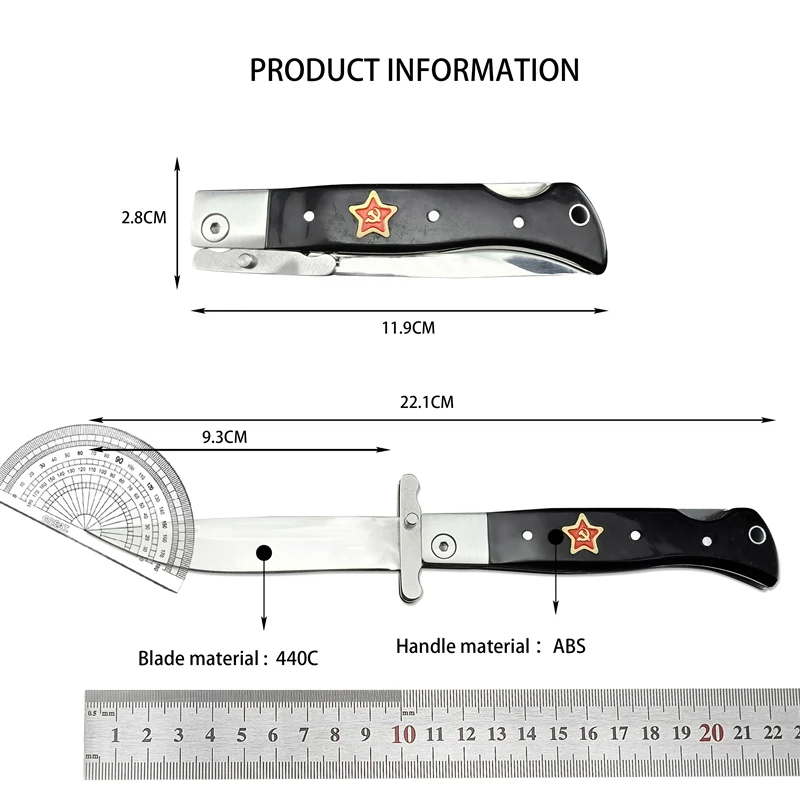 Patriot Outdoor Camping Hunting Tactics Survival ABS Plastic Handle Rescue Tool Collection EDC Folding Knife