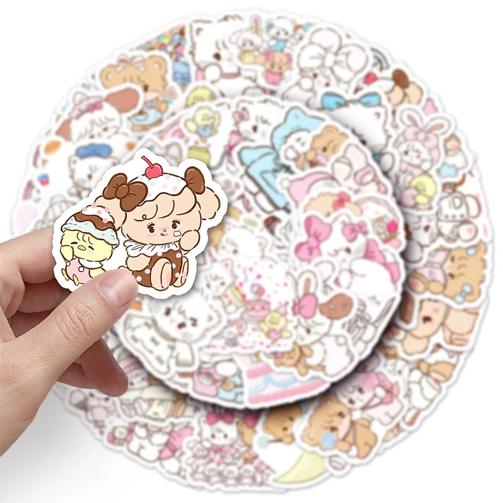 10/30/56pcs Leuke Cartoon Mikko Stickers Kawaii Anime Kitty Beer Meisje Decals Decoratie DIY Koffer telefoon Waterfles Sticker