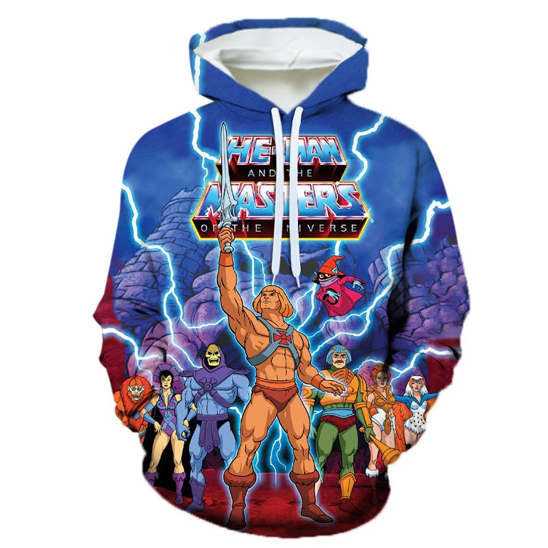 He Man And The Masters of The Universe Hoodies Anime 3D Printed Men Women Sweatshirts Oversized Hoodie Kids Pullovers Tracksuits