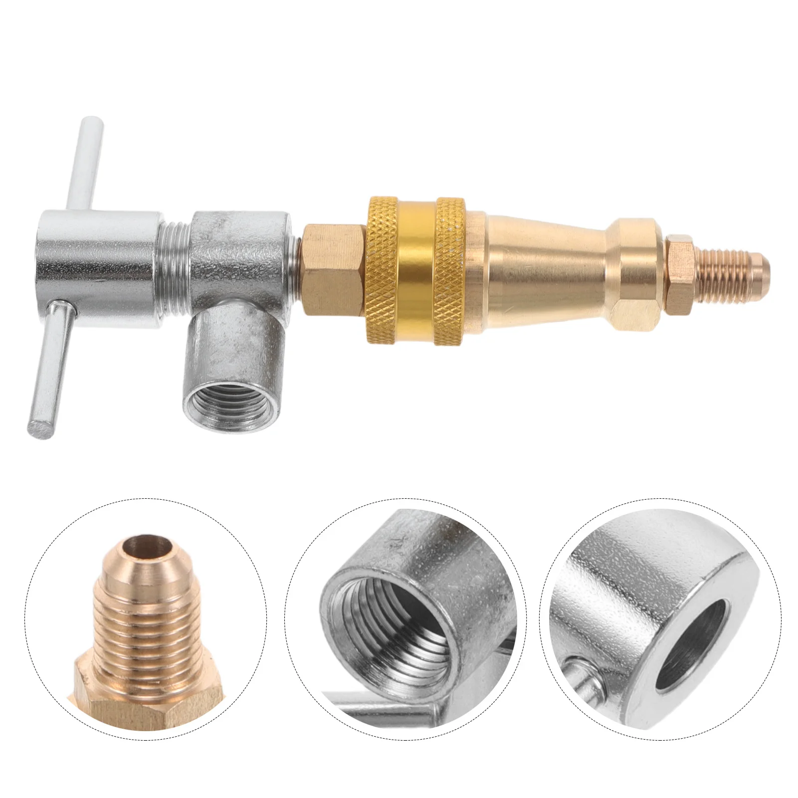 

Freezer Quick Connect 14 Metal Coupling Adapter Fitting Pipeline Extension Refrigerant Charging Adapter Refrigeration Connector