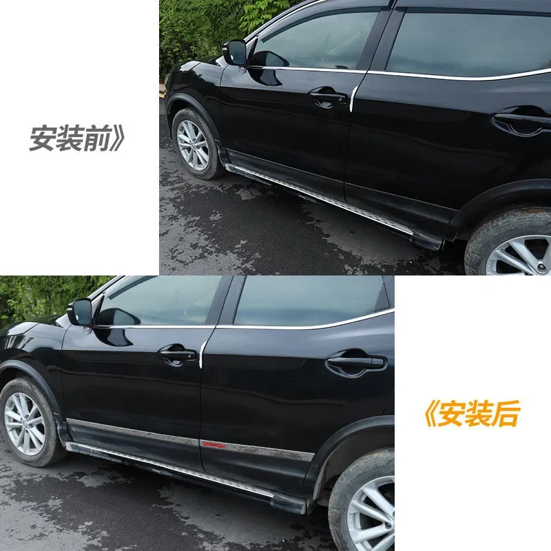 car styling for Nissan Qashqai j11 2016 2017 2018 CHROME SIDE DOOR BODY MOLDING TRIM COVER LINE GARNISH PROTECTOR ACCESSORIES