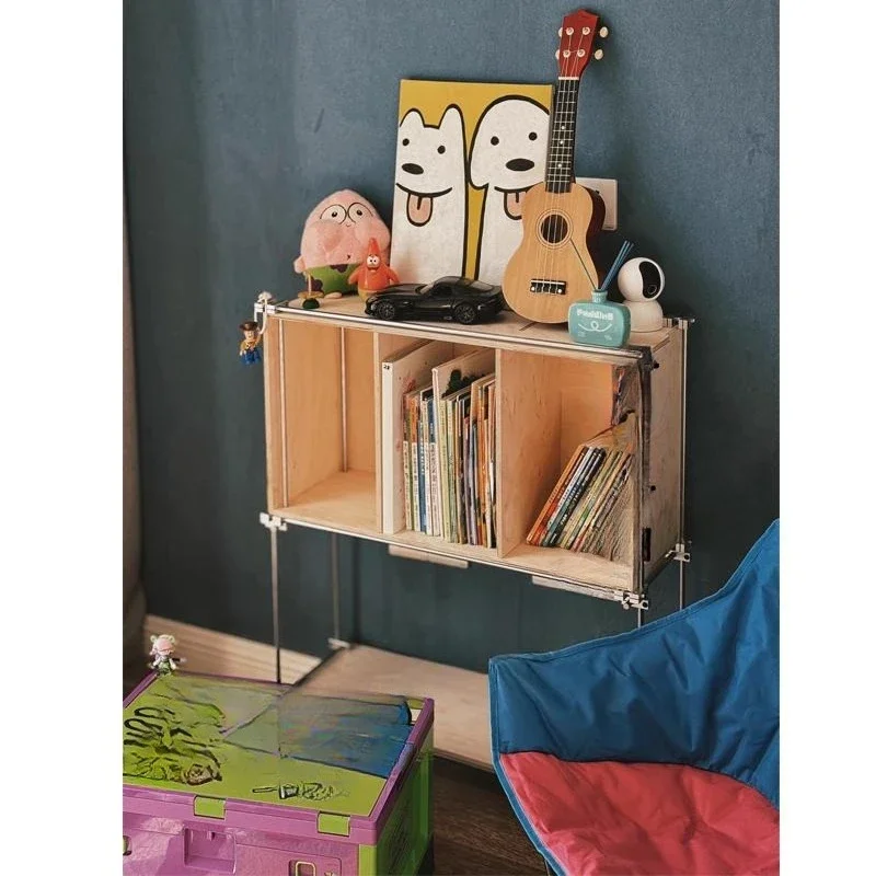 Household optical axis bookshelf bookcase shelf birch multi-layer board storage rack living room
