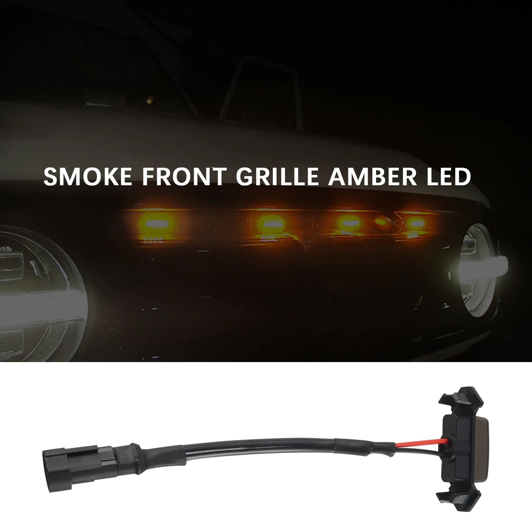 Smoked Front Grille Amber LED Lights Kit for 16-Up Toyota Tacoma W/TRD Pro Grill