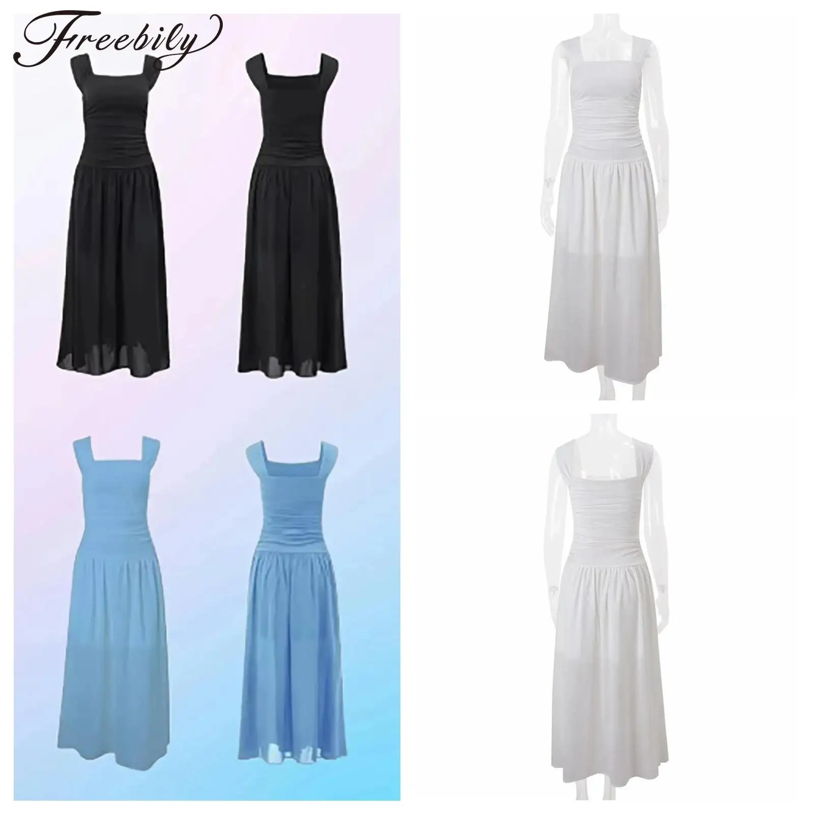 

Fashion Women Long Dress 2025 Sleeveless Tulle Summer Dress Night Club Outfit Woman's Clothes Beach Holiday Sundress