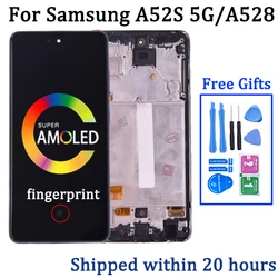 スーパーAMOLED LCDタッチスクリーン,6.5インチスペアパーツ,Samsung a52s,a528,5g