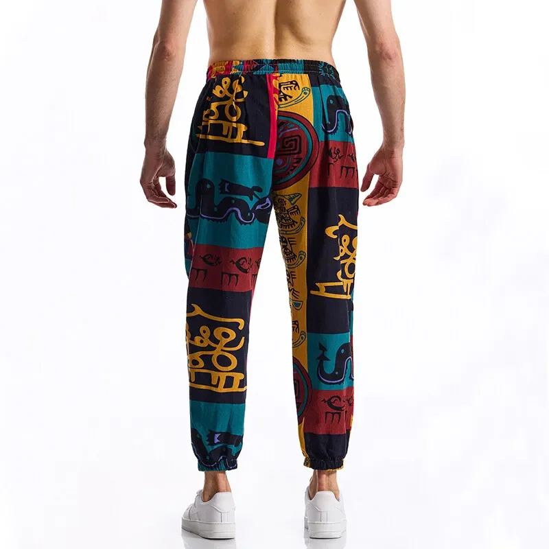 جودة عالية للرجال أزياء زهرة الرباط السراويل عارضة الترفيه شخصية الميزات السراويل #3