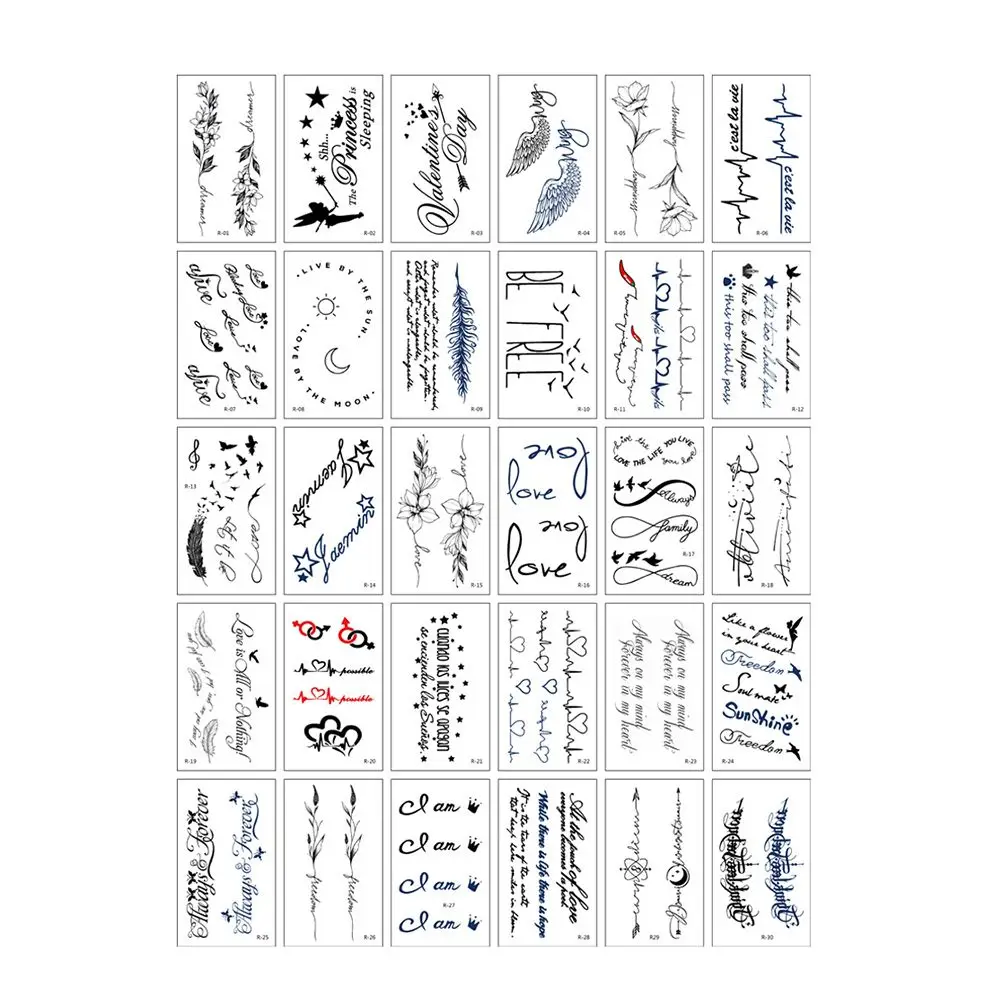 Girls for Body Hands Arm Leg Waterproof Women Temporary Tattoo Stickers Clavicle Fake Tattoo Tattoo Decals Body Art Stickers