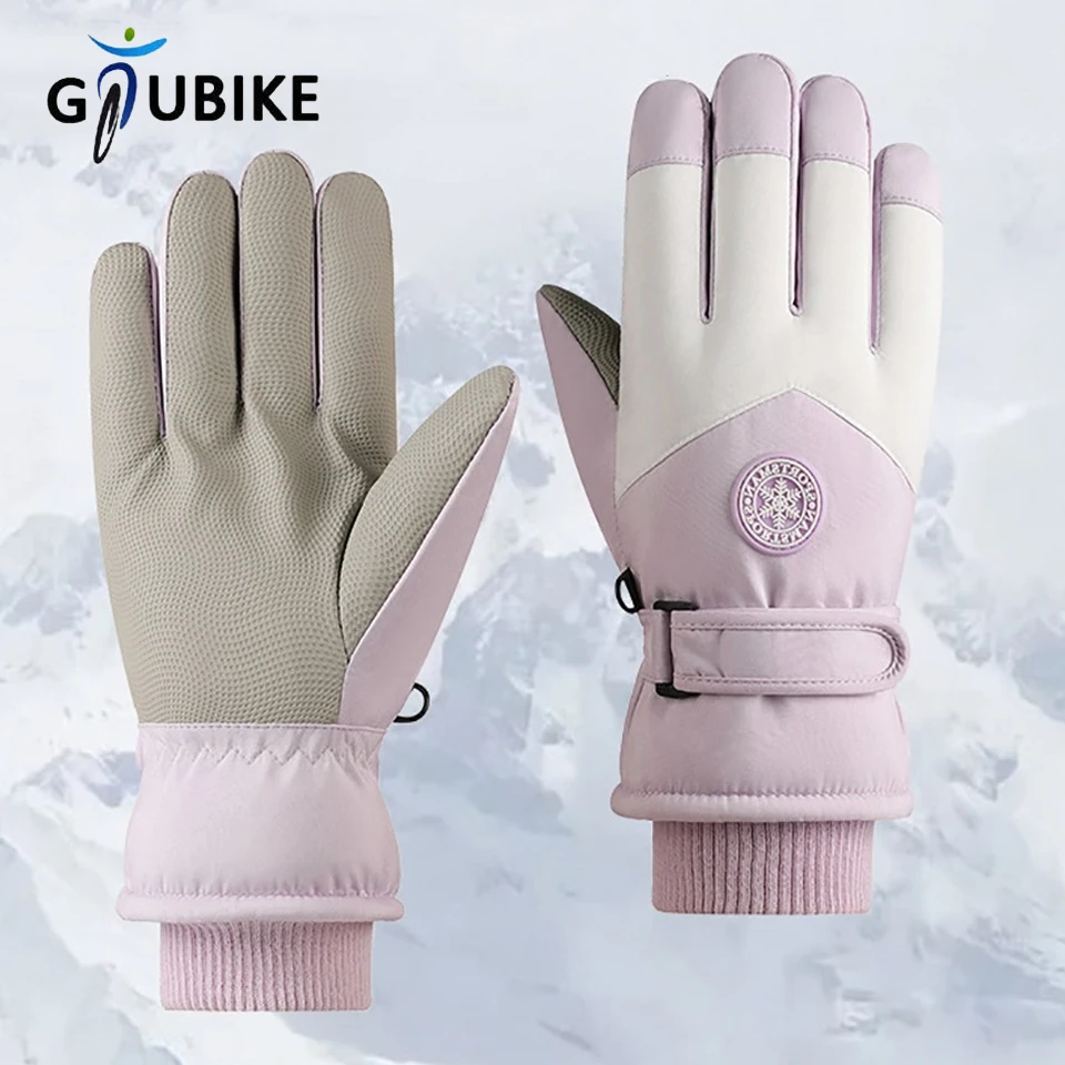 

GTUBIKE 1 Pair Winter Unisex Snowboard Ski Gloves Non-slip Touch Screen Waterproof Motorcycle Cycling Fleece Warm Snow Gloves