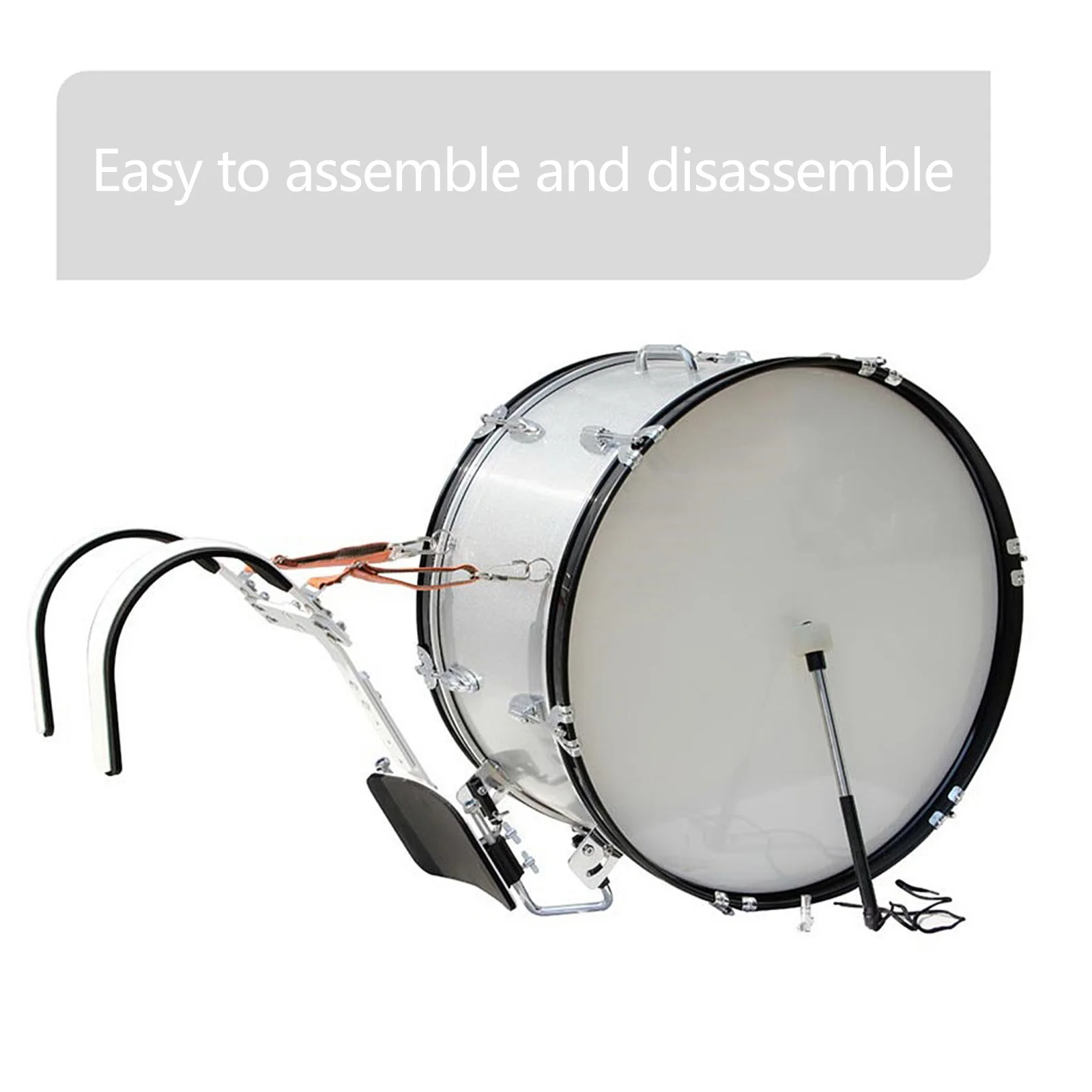 

Snare Drum Harness: Aluminum Alloy Adjustable Carrier Lightweight Durable Support Accessory For Marching Band Instruments