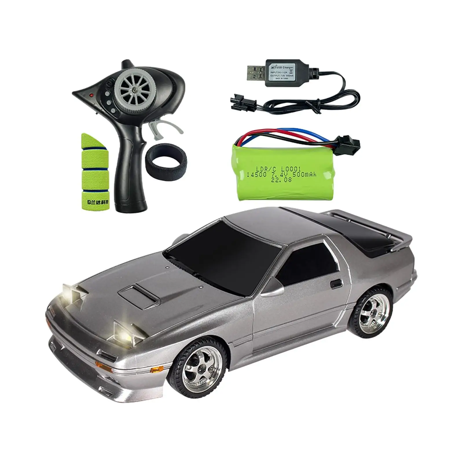 High Speed Model Vehicle with Lights RC Drift Car Model Remote Control Car 1:18