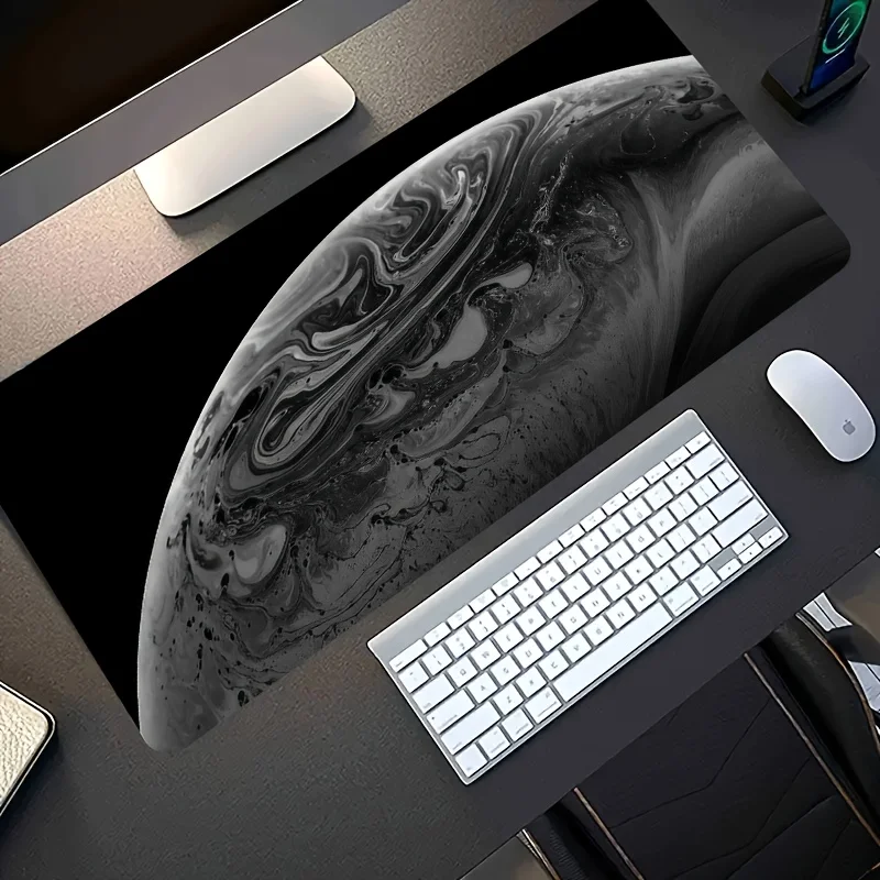 Mousepad is designed with marble, featuring an anti-slip rubber and a washable It has an extended and is suitable for office use