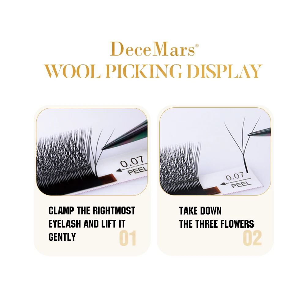 DeceMars 3DW/4DW/5DW/6DW/NEW 6DW/7DW/8DW/NEW 8DW/9DW/10DW/NEW 10DW رمش تمديد للمكياج