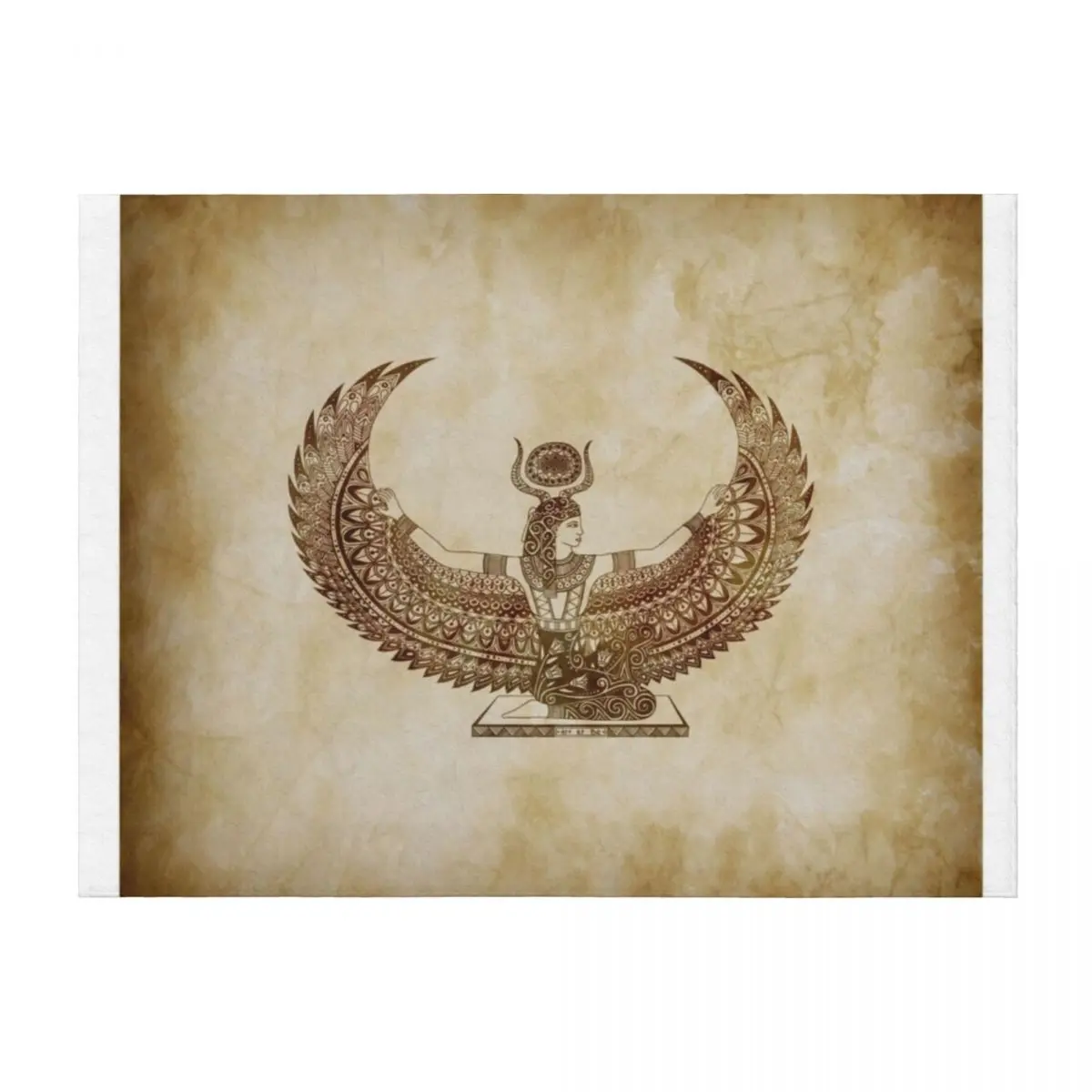 

Isis Papyrus - Egyptian Art Throw Blanket warm winter halloween Furry heavy to sleep Blankets