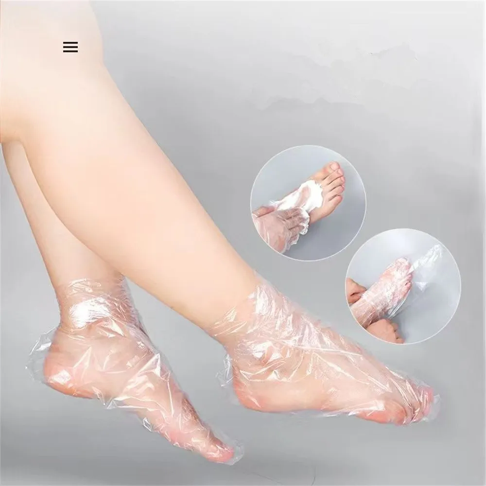 100PCS Transprent Disposable Foot Bags Plastic SPA Foot Cover Bath Wipe Pedicure Prevent Infection Remove Chapped Foot Care Tool