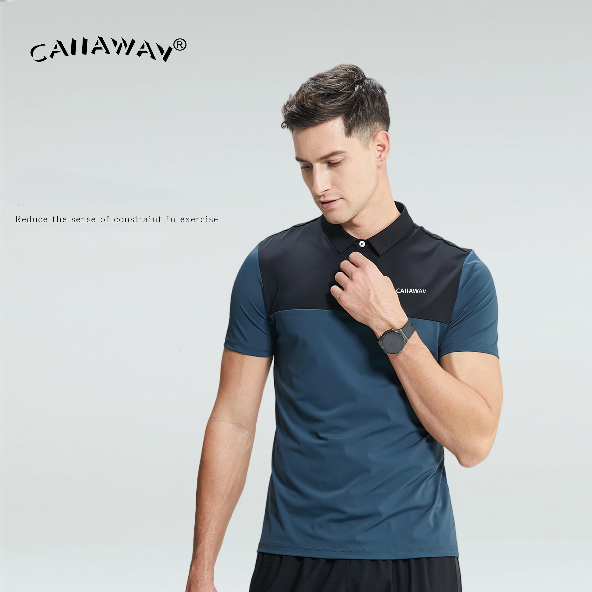 Authentic CAIIAWAV Golf Short Sleeve Men's Top T-shirt GOLF Short Sleeve Men's POLO Shirt Breathable and Quick Drying New Style