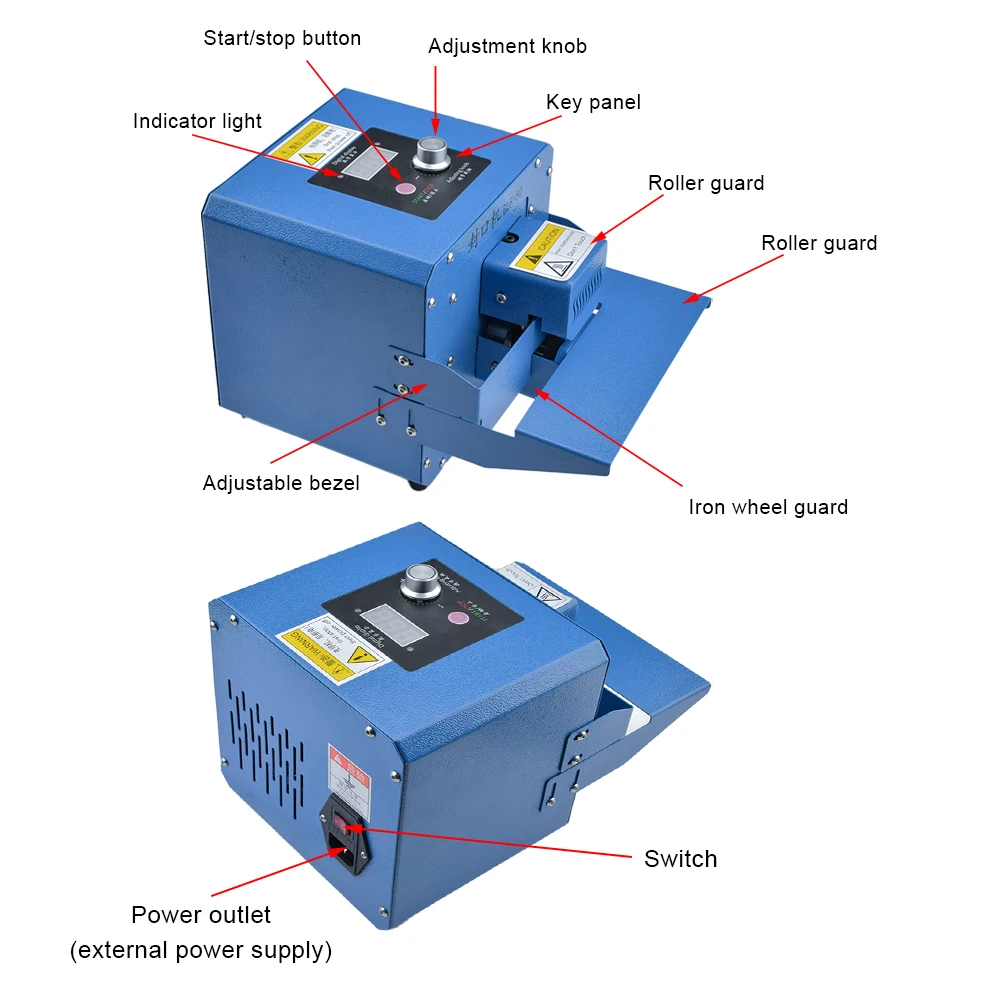 AC 220V 300W 50Hz 80-180℃ Heat Sealing Temperature GLF-50 Industrial Temperature Control Speed Heat Roller Speed Sealing Machine