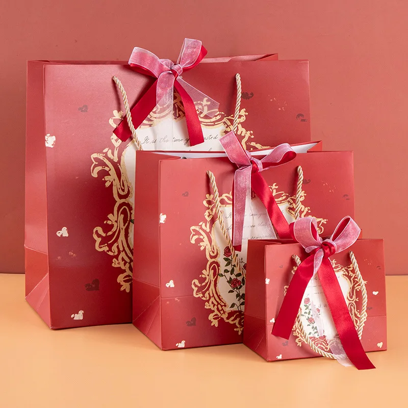 Customized. New Wedding Hand Bag Wedding Candy Return Bag Romantic Rose Handbag Wedding Packaging Bag Paper