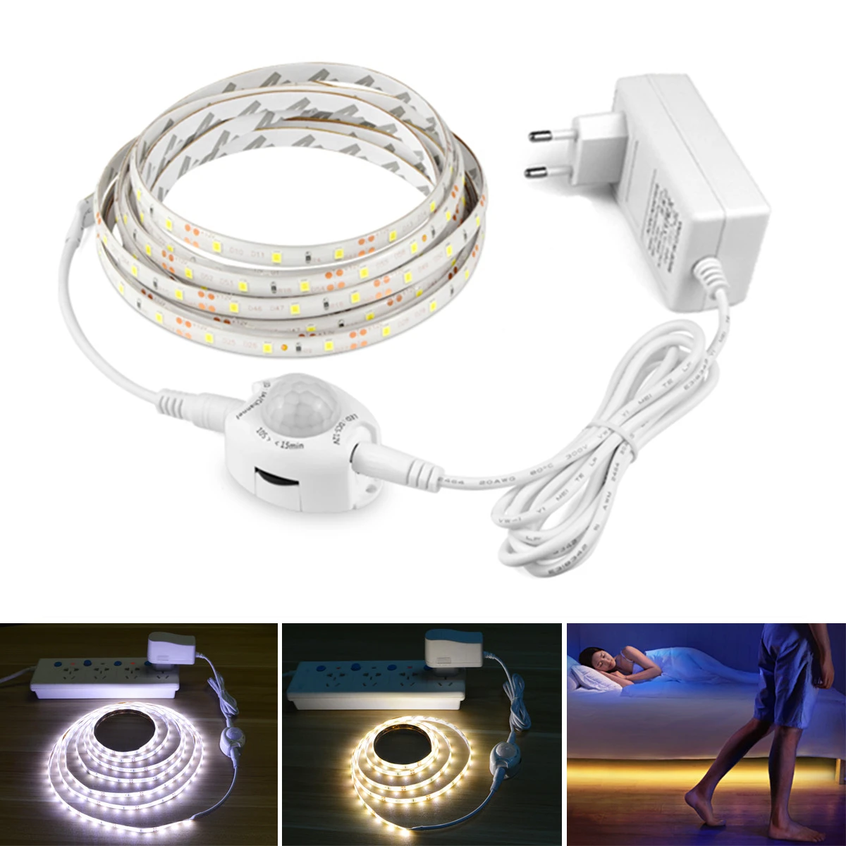 

Kitchen LED Light Strip DC 12V Power Wireless Motion Sensor LED Tape for Night Stairs Wardrobe Smart On/Off LED Strip 2835 Diode