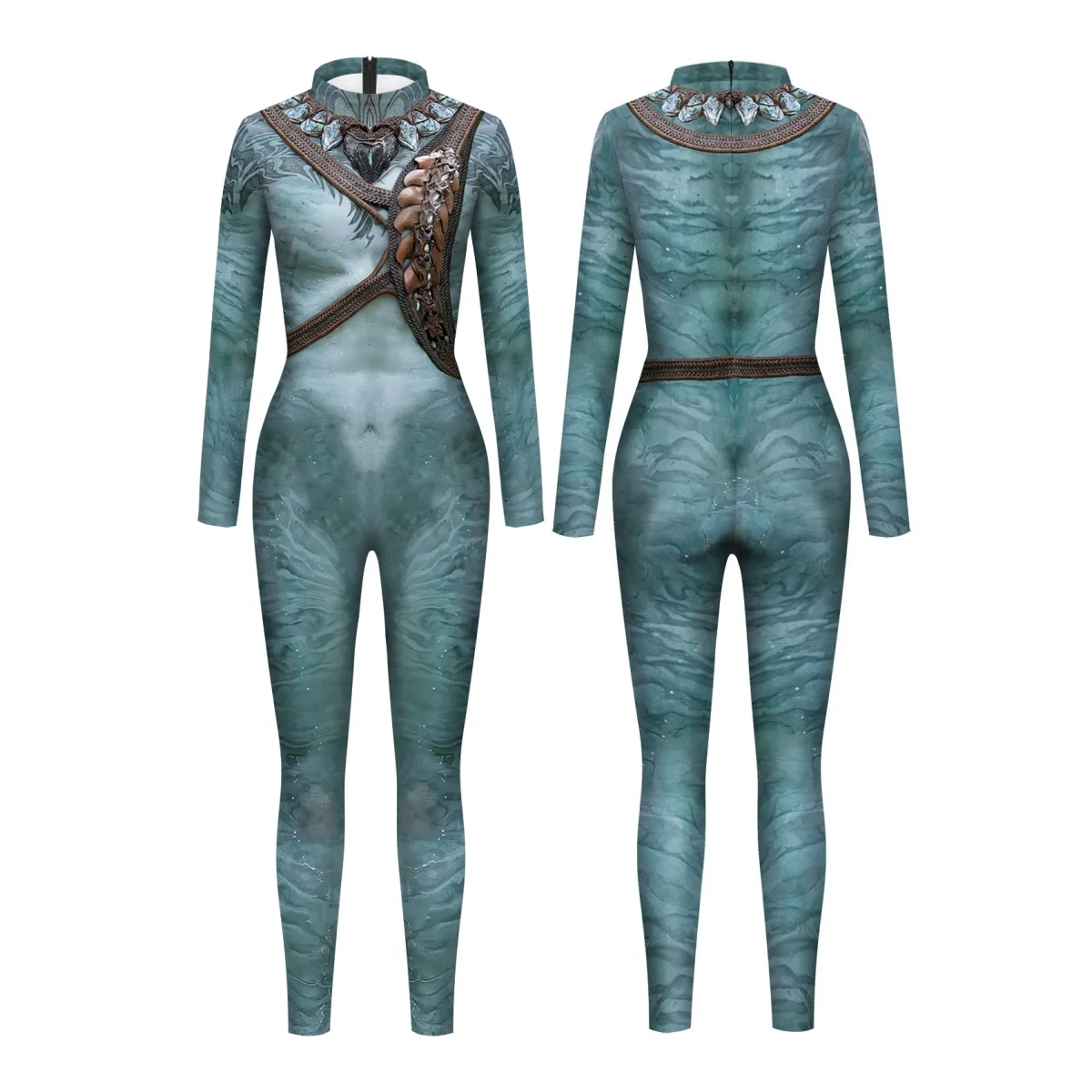 

Halloween Avatar Cosplay Costumes Movie Spandex Bodysuit Blue Hero Print Jumpsuit Unisex Zentai Suit Disguise Carnival Outfits