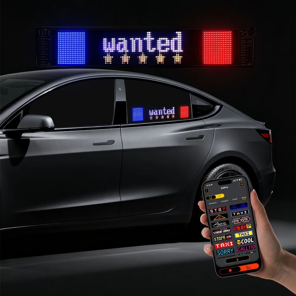 لوحة عرض LED جديدة للسيارة شاشة شفافة مرنة مع تطبيق التحكم الصوتي الذكي AI وتأثير عين الشر الديناميكي لشاحنة SUV #5