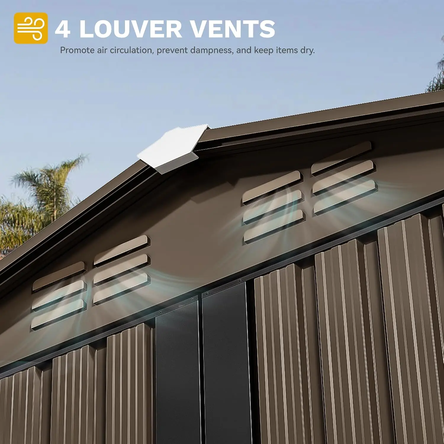 6x4ft Metal Outdoor Storage Shed, Waterproof Tool Shed Heavy-Duty Storage Unit with Lockable Door and Vents, Ideal for, Custom view 4