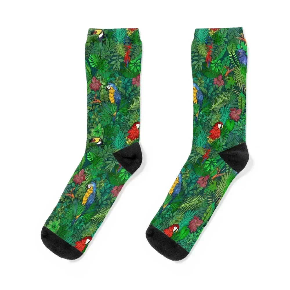 Jungle Bird Watching Socks happy kawaii soccer anti-slip essential Boy Socks Women's