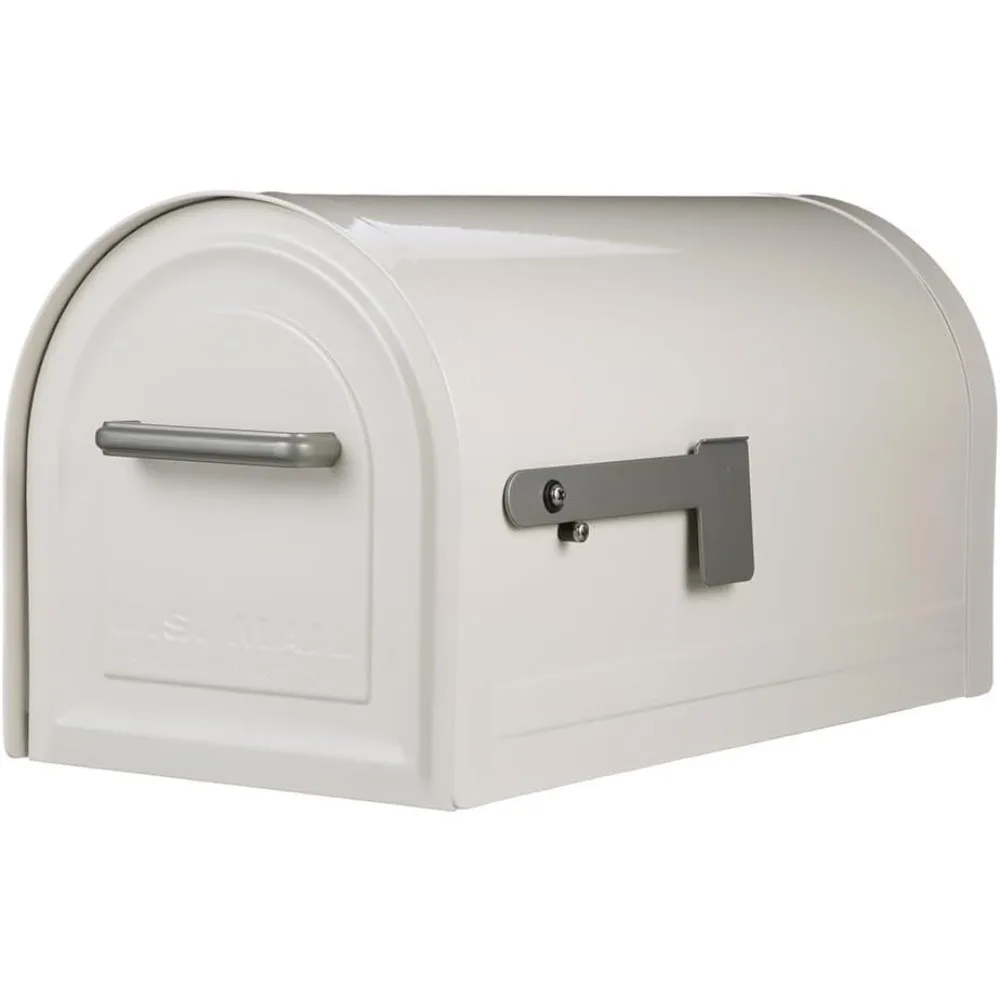 Mailboxes Reliant Galvanized Steel, Locking, Post Mount Mailbox, Compatibility Code C, MB981WAM, White, Large Capacity