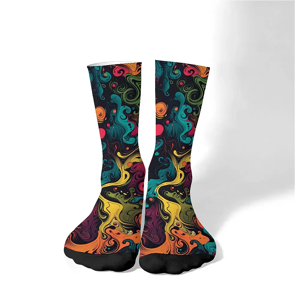 ถุงเท้าผู้ชายศิลปะย้อนยุคของเหลวนามธรรม, ถุงเท้าลูกเรือแปลกใหม่, สะดวกสบายและระบายอากาศ, กีฬาเทรนด์ลําลองฮิปฮอป, ของขวัญผู้ชาย