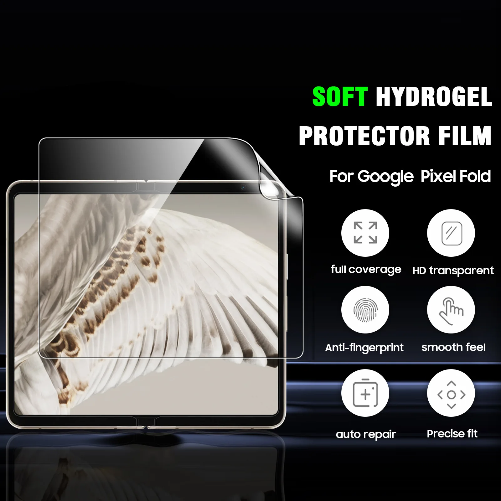 Прозрачная гидрогелевая пленка для Google Pixel Fold, защитная пленка для экрана, инструмент в комплекте для PixelFold, не закаленное стекло