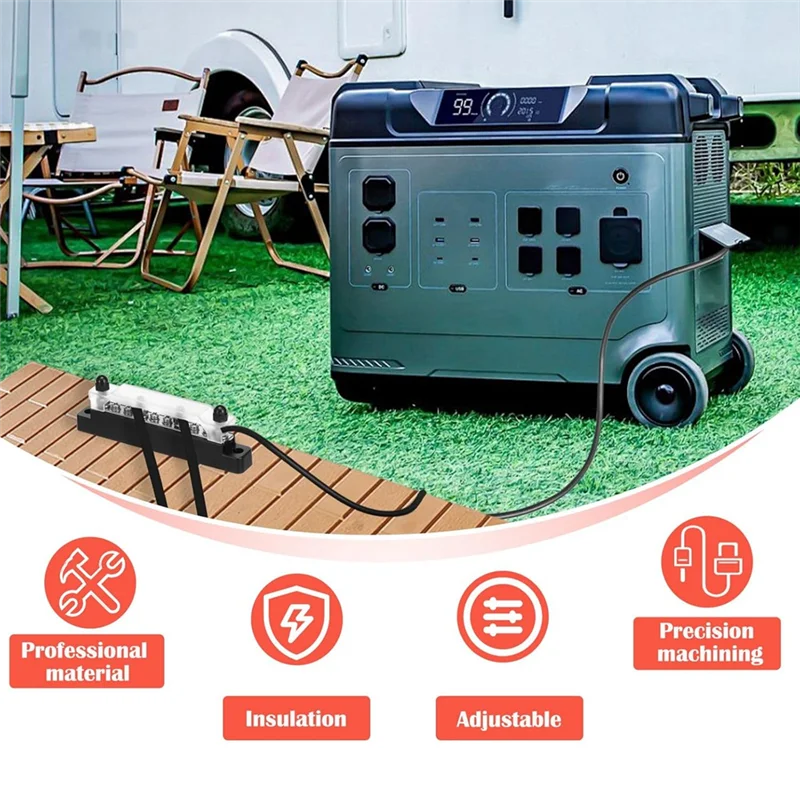 【Space-Saving】2 PCS Power Distribution Block, 150A 12V DC Professional Bus Bar With Cover And Screws, Battery Busbar Terminal Bl