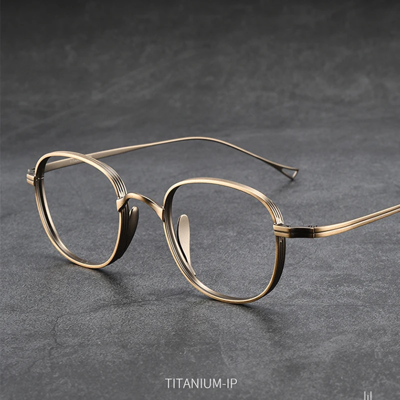 Japanese Brand Replica Pure Titanium Luxury Eyeglasses Women Men Retro Ultra Light Wide Brim Eyewear Edge Design Frame Glasses - Image 2
