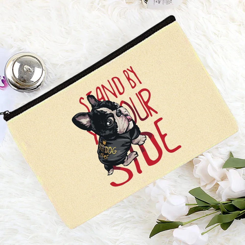 Hond Serie Patroon Cosmetische Tassen Vrouwen Reizen Opbergtas Washorganize Draagbare Make-Up Tas Pouch Canvas Potlood Cases Make-Up Tas