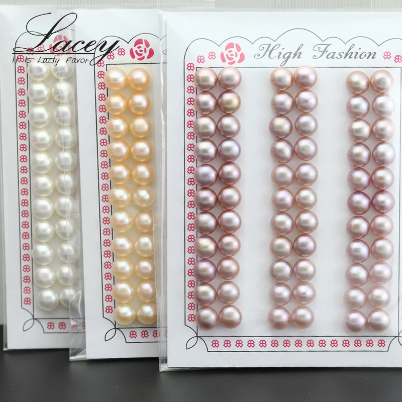 Natural Pearl Loose Beads,Semiround Real Earring Beads For Jewelry DIY Making Gemstone Oysters Pearls Drop Shipping 3 pairs