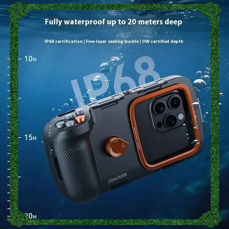 

24-Hour Delivery Bluetooth Enabled Waterproof Camera Handle 20M/65Ft Diving Phone Case For Surfing Swimming Enhanced Photography