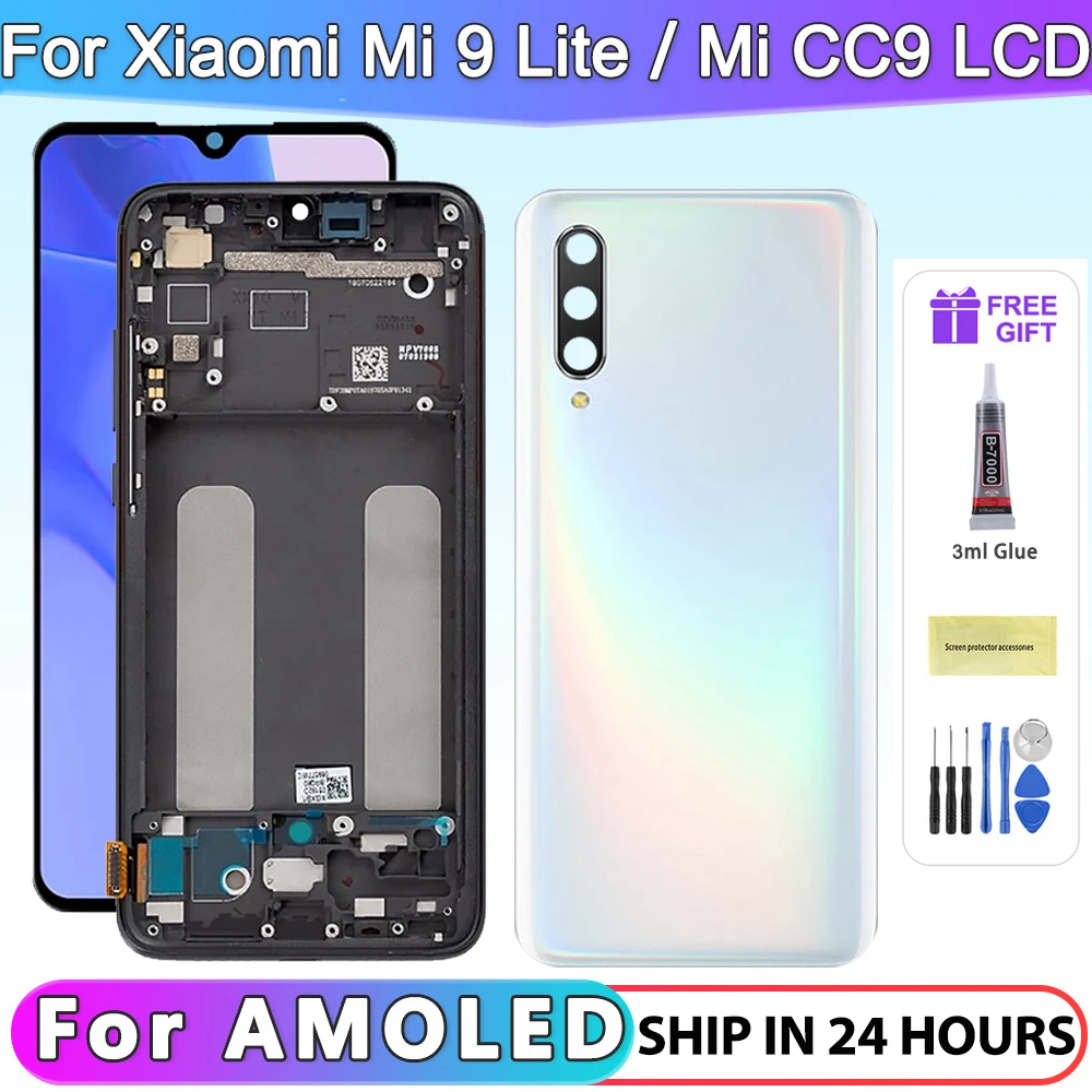 

6,39 ''AMOLED Mi CC9 ЖК-дисплей для Xiaomi CC9, дигитайзер сенсорного экрана для Xiaomi Mi 9 lite M1904F3BG ЖК-дисплей