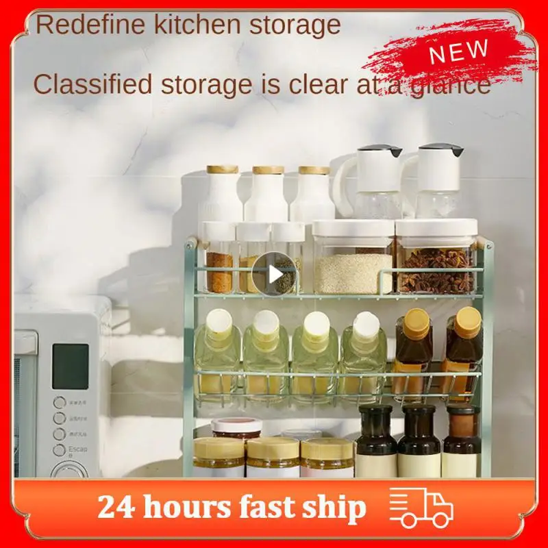 

Seasoning Rack Household Oil Soy Sauce And Vinegar Bottle Storage Rack Tieyi Salt Kitchen Storage Rack Shelf Multi-function