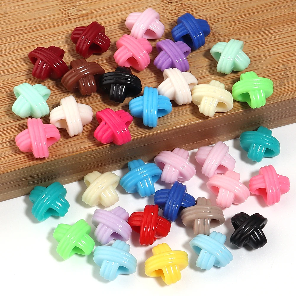 100 Stück/Lot Kreuzförmige Acrylperlen mit großem Loch, Kreuzmuster, lose Abstandsperlen für DIY-Armband, Schlüsselanhänger, Schmuckherstellung – Detail 6